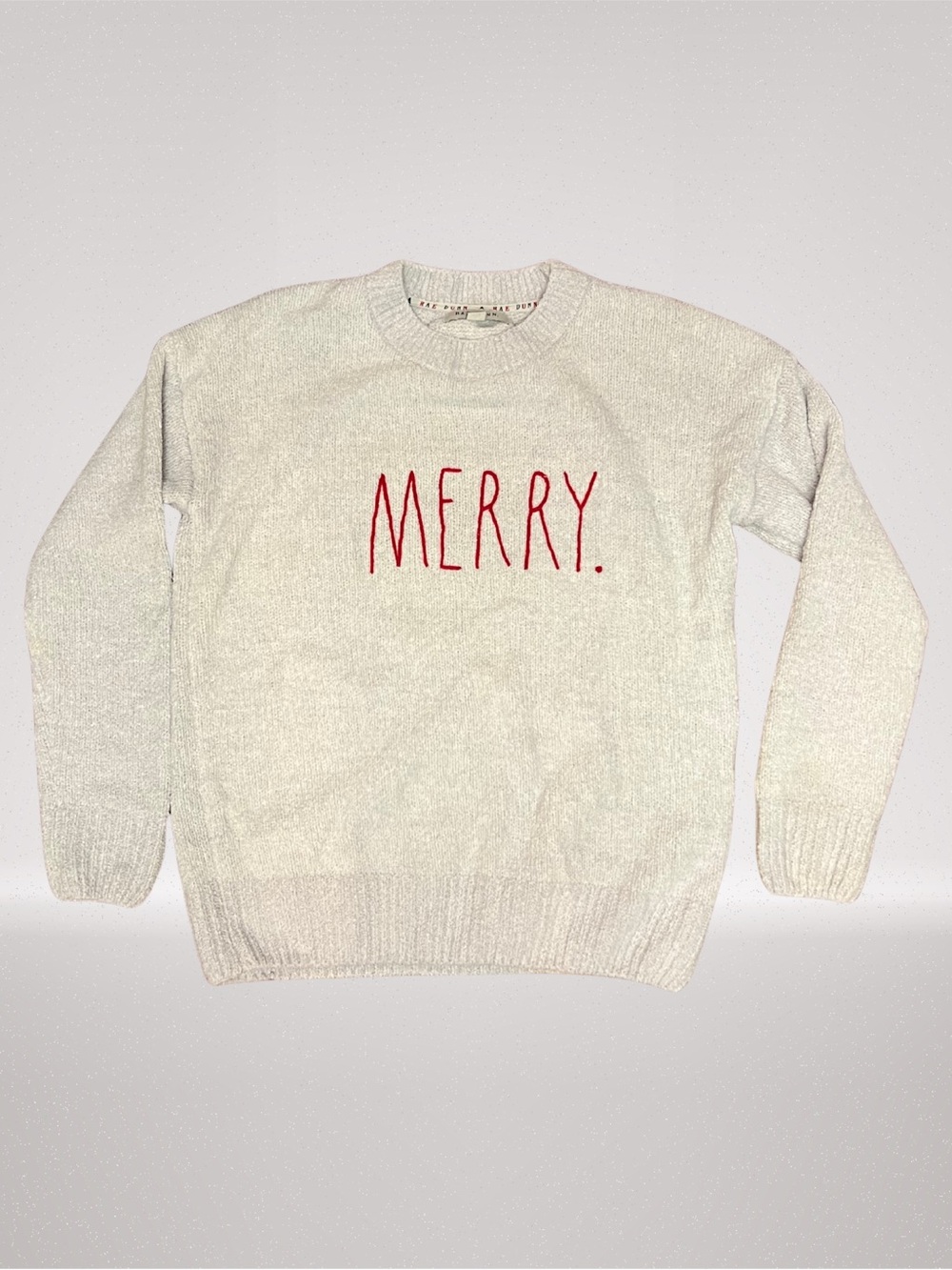 Rae Dunn Women’s “Merry” Christmas Sweater Size M Holiday Knit